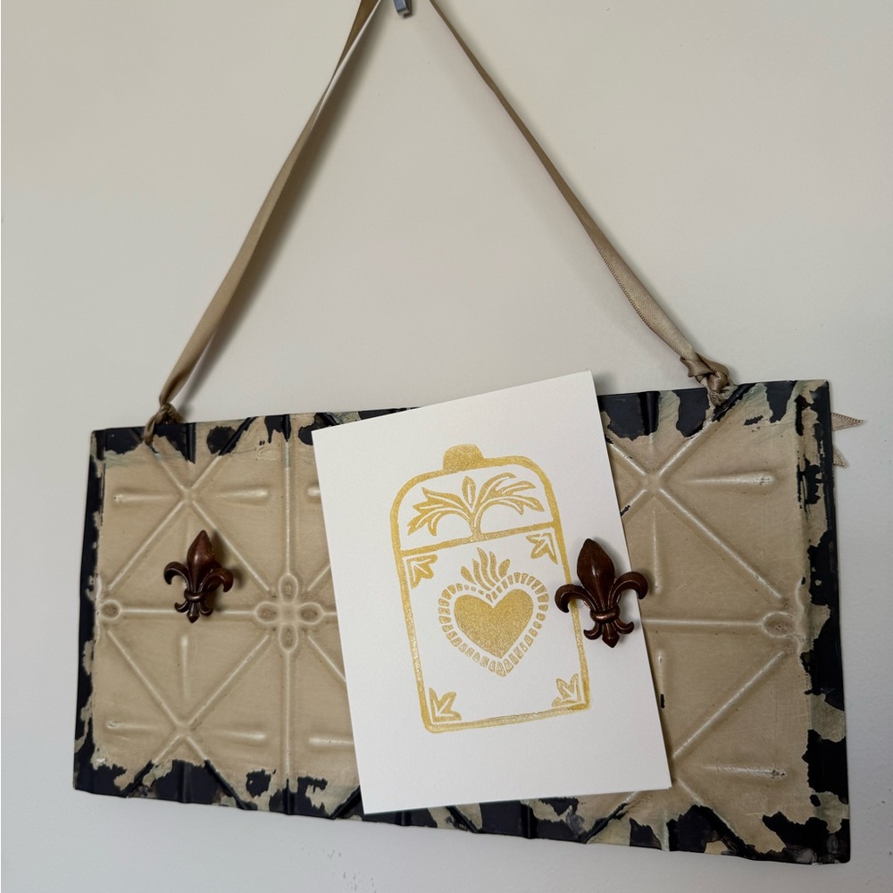 Vintage Style Wall Decor with Card Holder